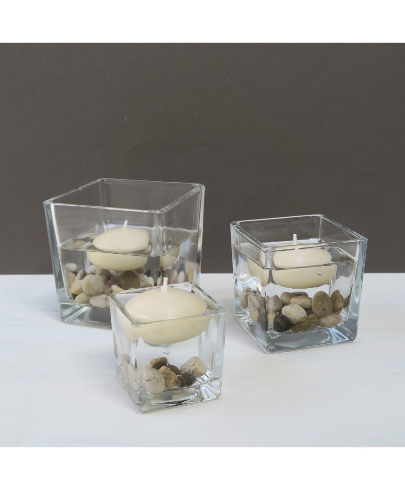 50 Cierges Flottants En Stéarine Premium 3.8x1.5cm - Bougies Écologiques Sans Goutte Ni Fumée, 4H Combustion Pour Mariages Et Décoration