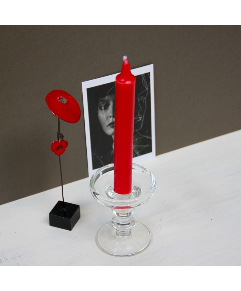 Bougie chandelle droite Rouge Vif Une parenthèse bougie