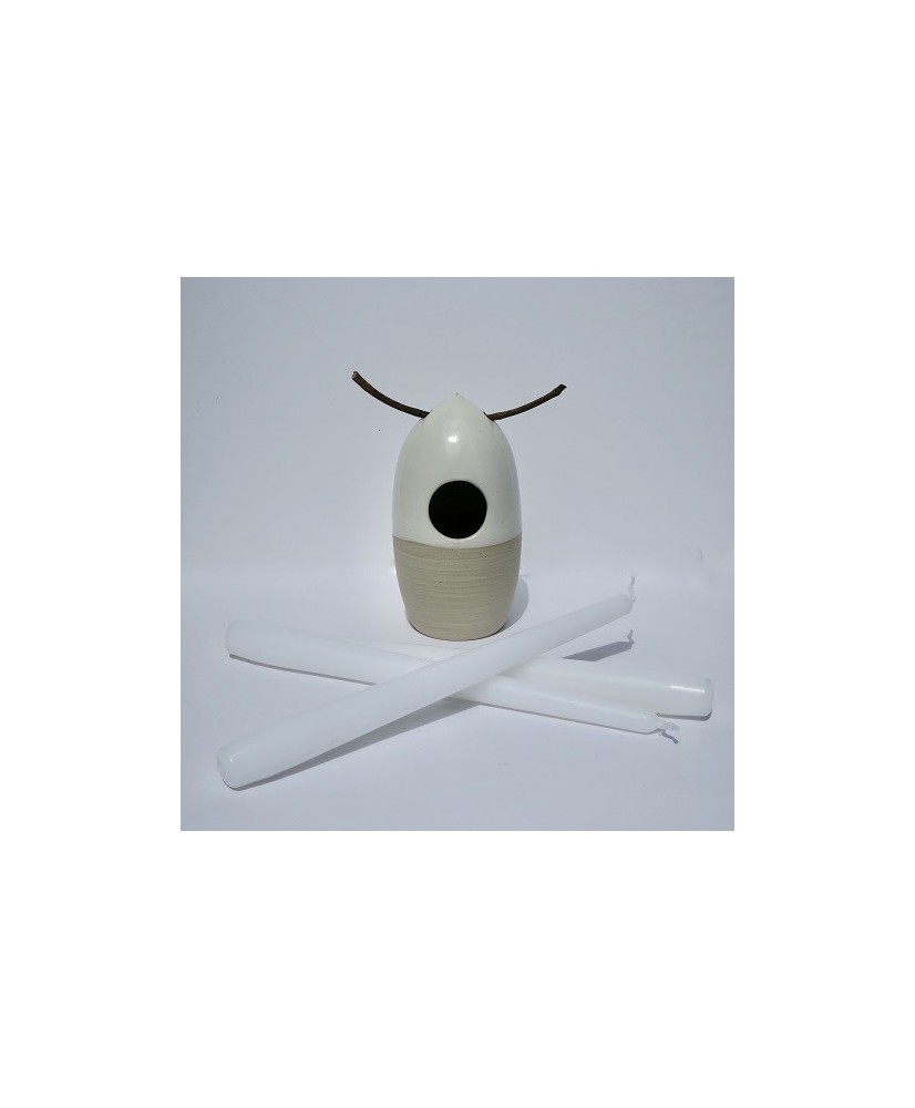BOUGIE FLAMBEAU BLANC 25CM (FORMAT L) Une Parenthèse Bougie Bougies décoratives BOUGIE FLAMBEAU BLANC 25CM (FORMAT L) Une Parenthèse Bougie Bougies décoratives
