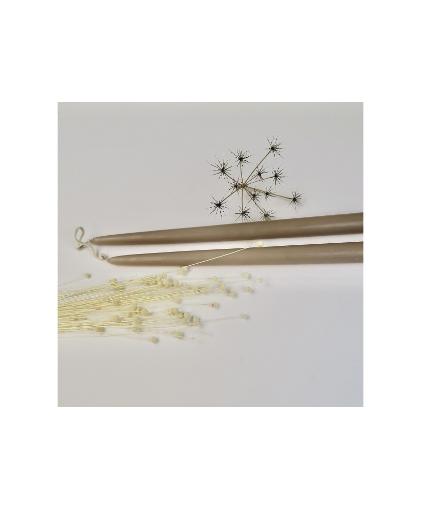 BOUGIE FLAMBEAU TAUPE 30 CM (LA PAIRE) Une Parenthèse Bougie Bougies décoratives BOUGIE FLAMBEAU TAUPE 30 CM (LA PAIRE) Une Parenthèse Bougie Bougies décoratives