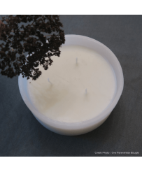 Bougie Blanche Cire végétale à poser table de fêtes