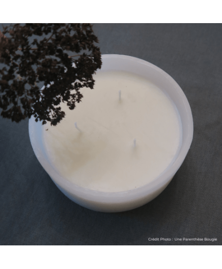 Bougie Blanche Cire végétale à poser table de fêtes