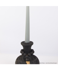 bougeoir en bois au design ethnique