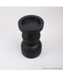 Bougeoir ethnique en bois noir
