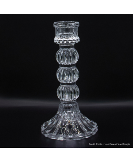 Bougeoir de table en verre