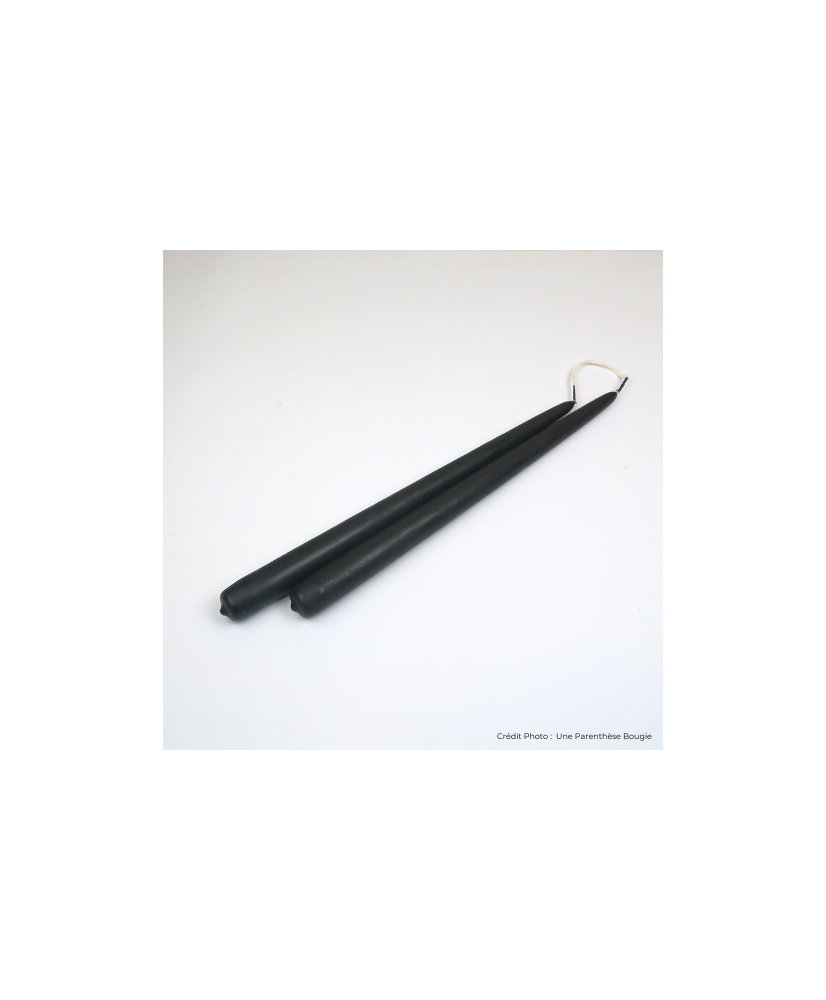 BOUGIE FLAMBEAU NOIR 30 CM (LA PAIRE) - ELOUANE