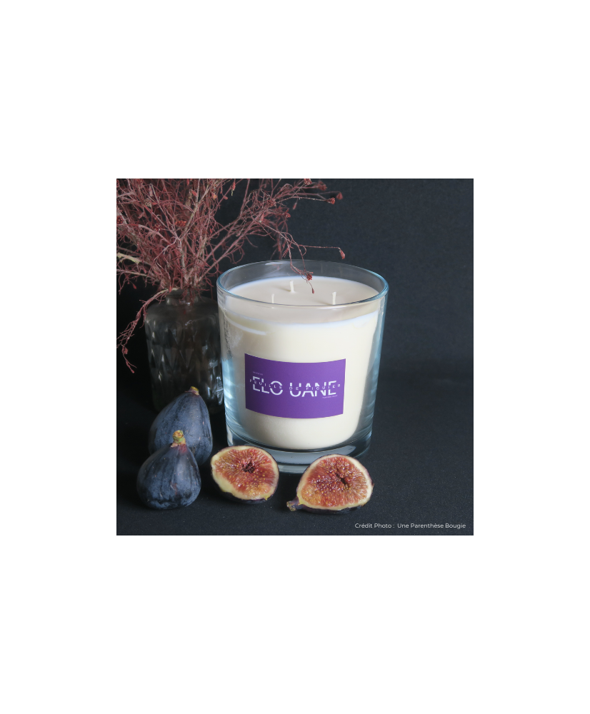Bougie parfumee Figue - Cire vegetale - meche coton bio Bougie parfumee Figue - Cire vegetale - meche coton bio