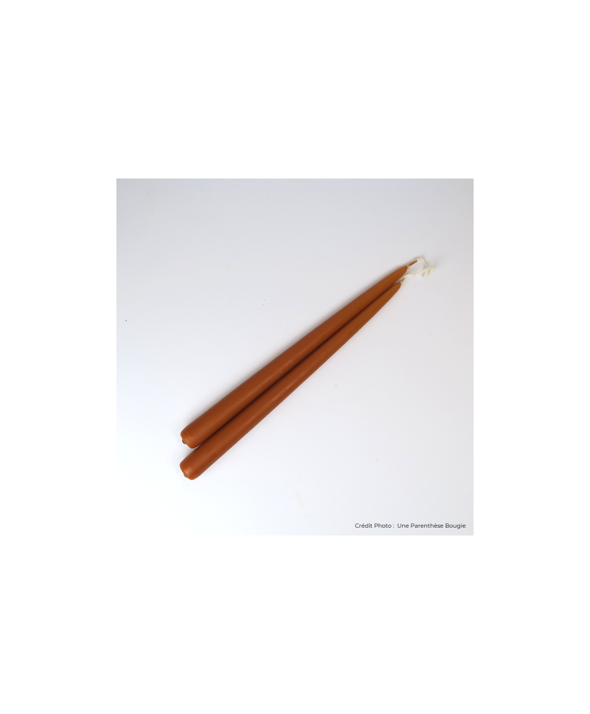 Lot de 2 bougies chandelle artisanales pour mariage