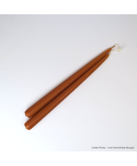 Lot de 2 bougies chandelle artisanales pour mariage