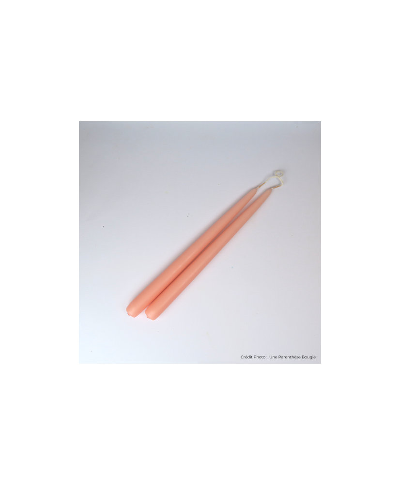 Lot de 2 bougies chandelle artisanales pour mariage