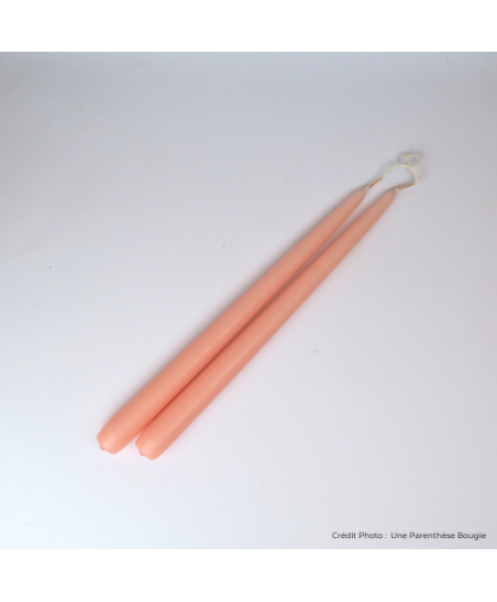 Lot de 2 bougies chandelle artisanales pour mariage