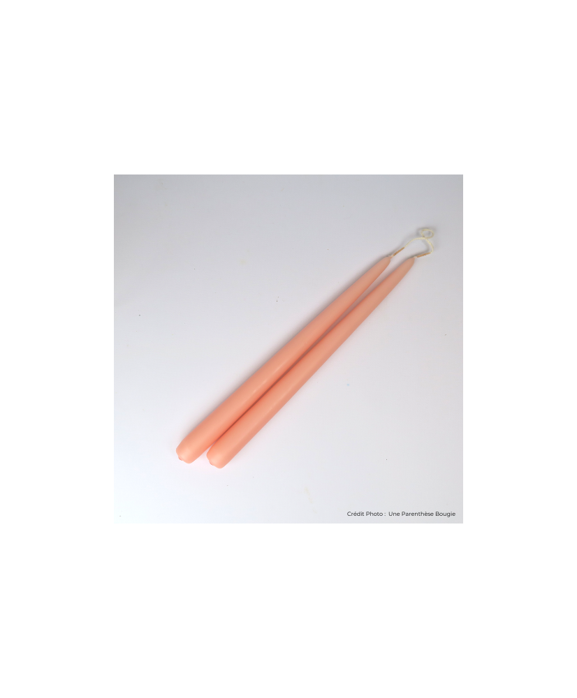 Lot de 2 bougies chandelle artisanales pour mariage