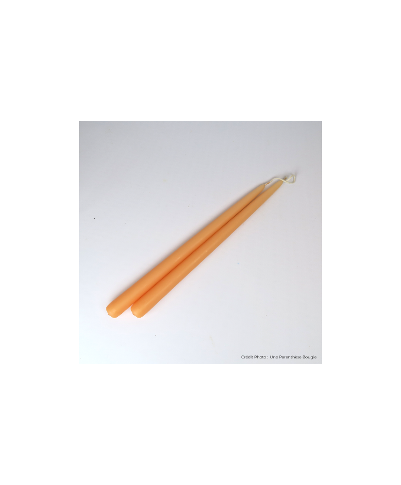 Lot de 2 bougies chandelle artisanales pour mariage